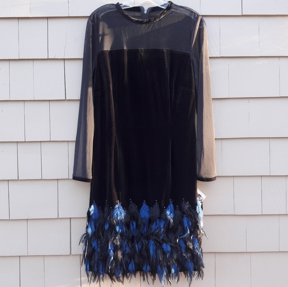 NWT, TahariASL Velvet Feather Dress